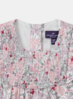 Sergent Major Robe-Robe fleuri à smocks