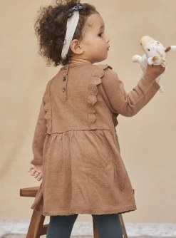 Sergent Major Robe-Robe marron chin&eacute; en tricot fantaisie