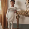 Sergent Major Robe & Combinaison-Robe pull &eacute;crue &agrave; motifs jacquard