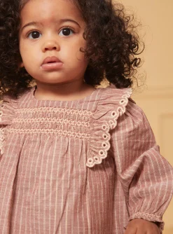 Sergent Major Robe-Robe rayée avec fils métallisés