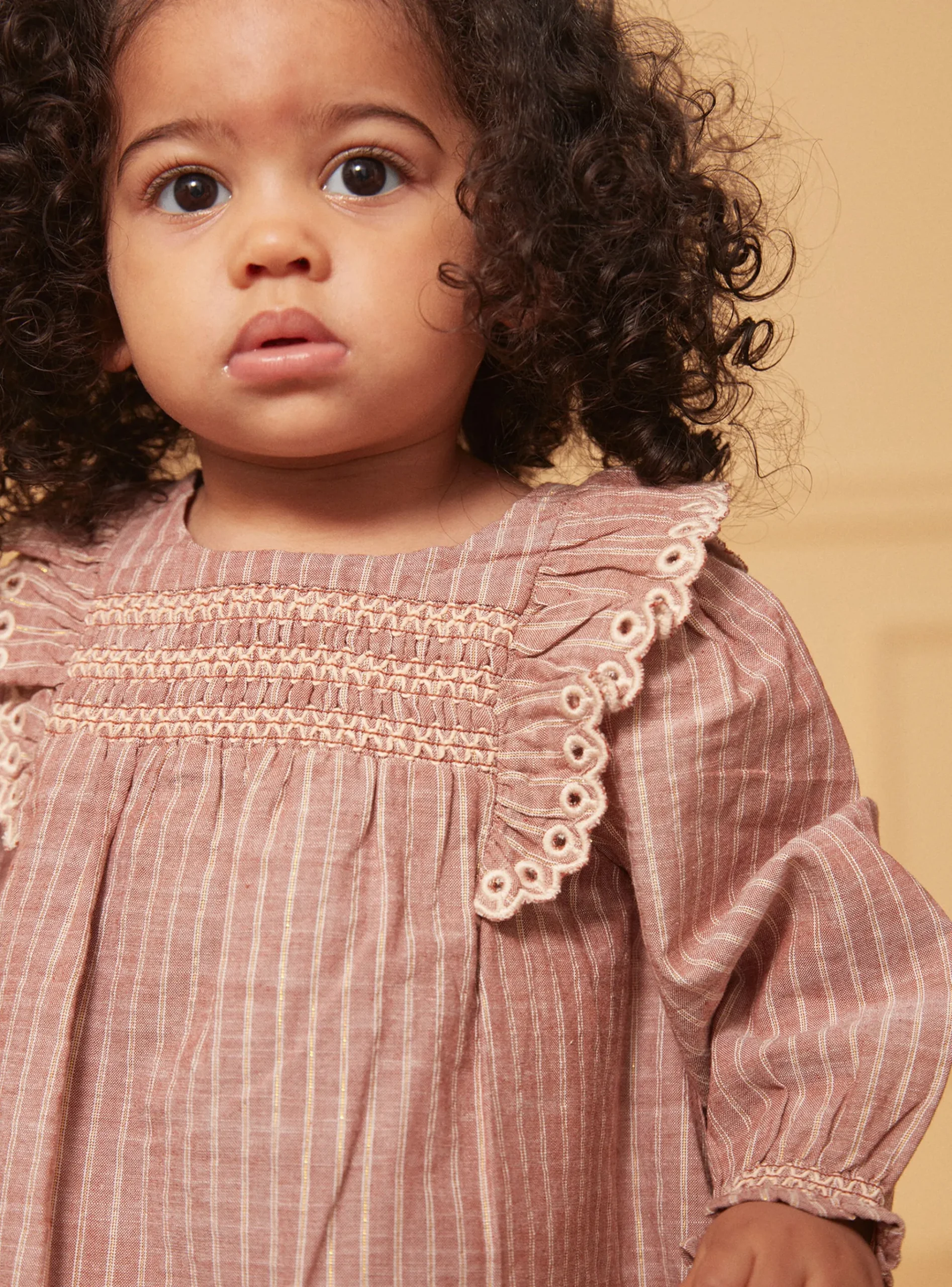 Sergent Major Robe-Robe rayée avec fils métallisés