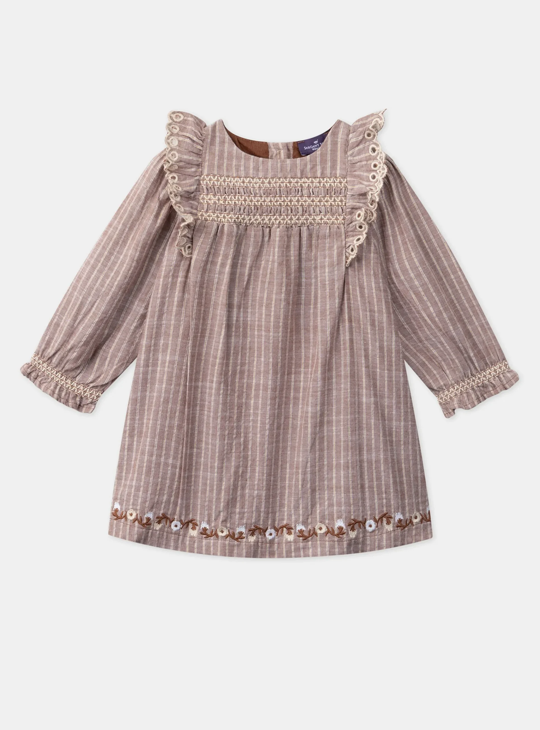 Sergent Major Robe-Robe rayée avec fils métallisés