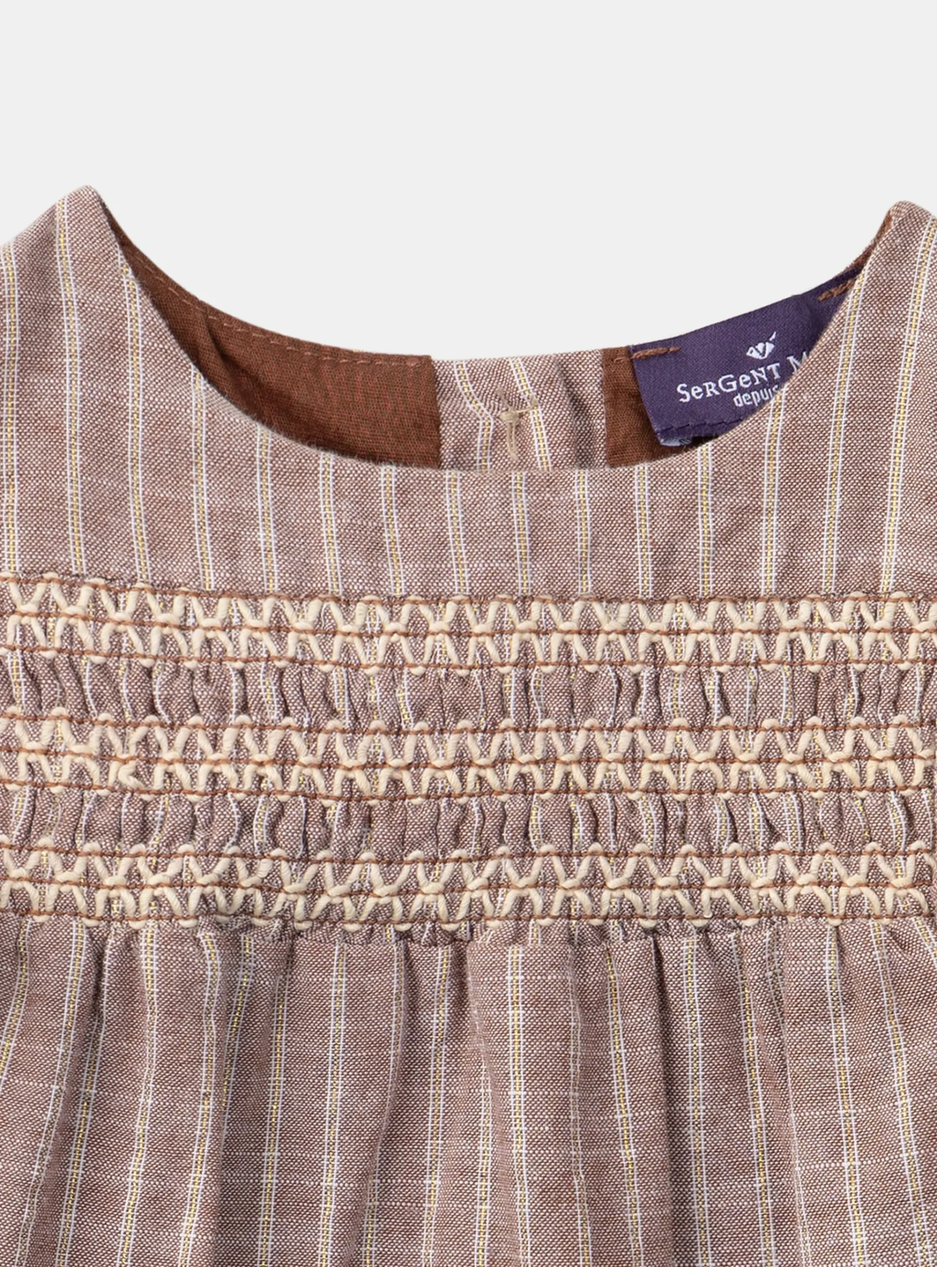 Sergent Major Robe-Robe rayée avec fils métallisés