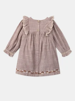 Sergent Major Robe-Robe rayée avec fils métallisés