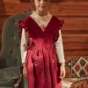 Sergent Major Robe & Combinaison-Robe rouge en velours c&ocirc;tel&eacute;
