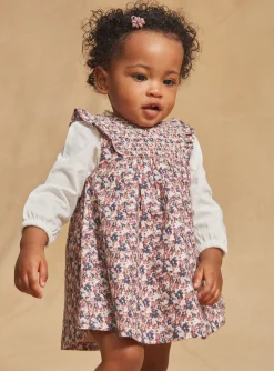 Sergent Major Robe-Robe sans manches beige à imprimé fleuri