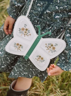 Sergent Major Sac, Cartable & Parapluie-Sac besace papillon pailleté écru et vert