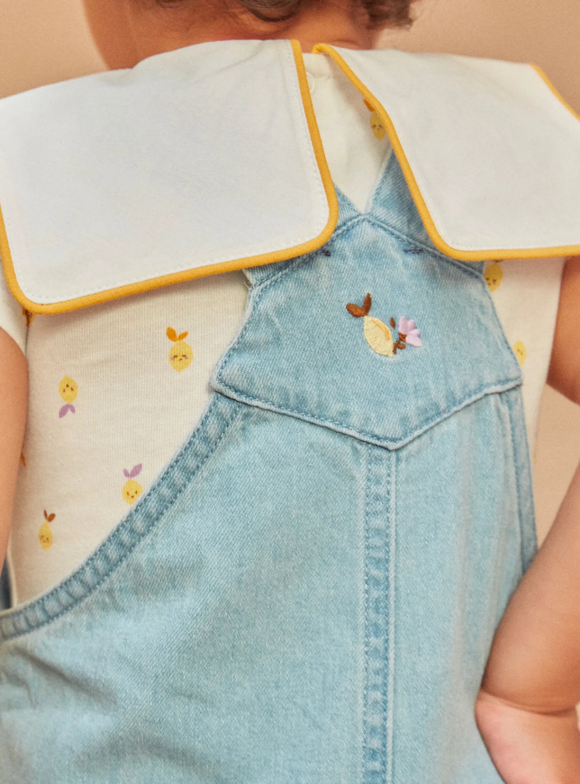 Sergent Major Ensemble, Combinaison & Salopette-Salopette courte en denim avec broderies