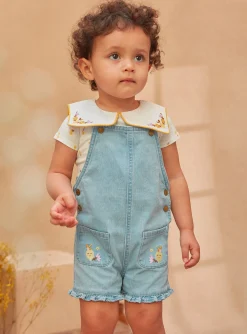 Sergent Major Ensemble, Combinaison & Salopette-Salopette courte en denim avec broderies