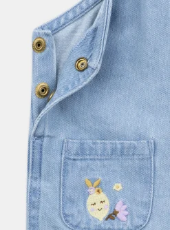 Sergent Major Ensemble, Combinaison & Salopette-Salopette courte en denim avec broderies