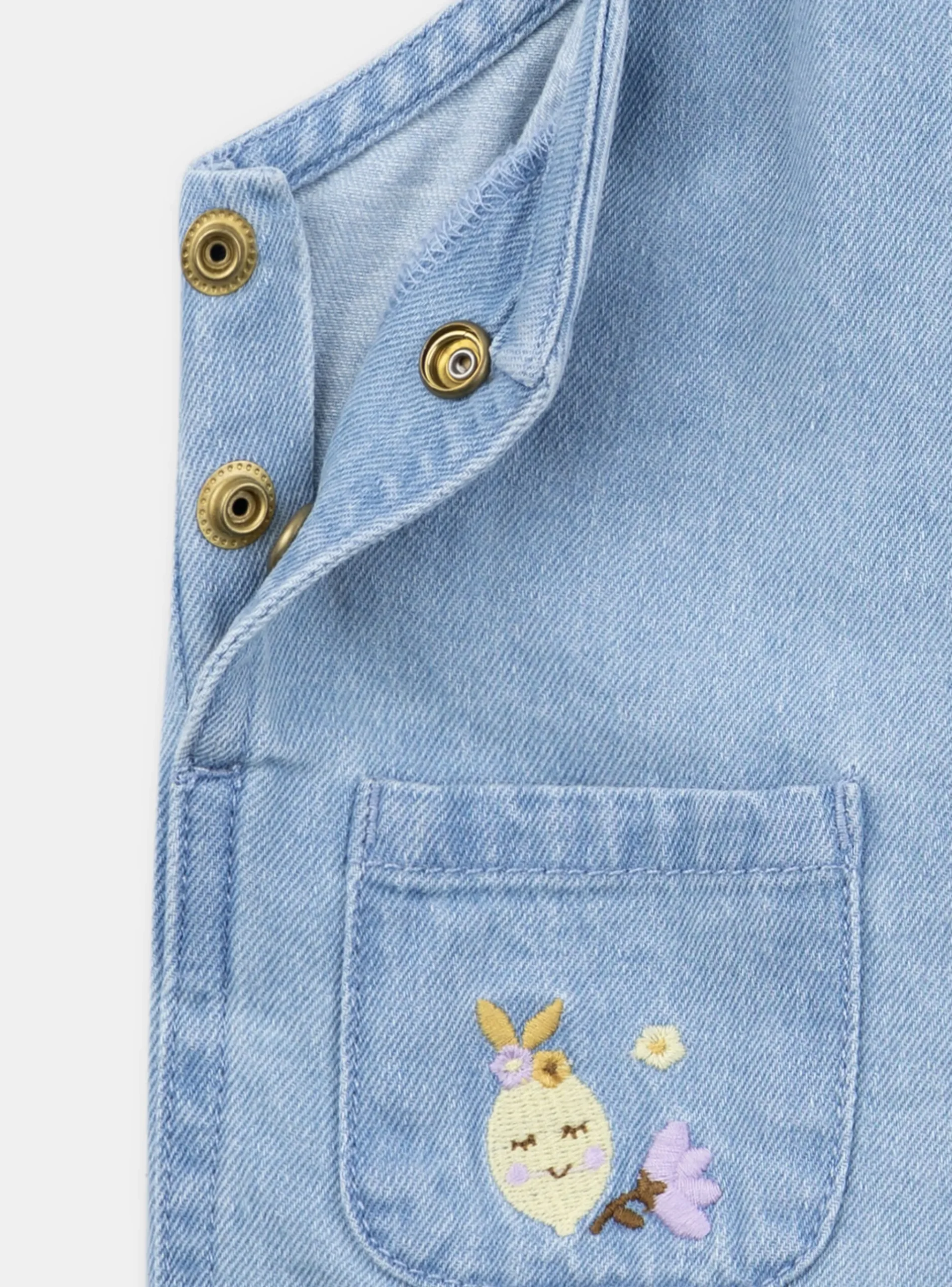 Sergent Major Ensemble, Combinaison & Salopette-Salopette courte en denim avec broderies