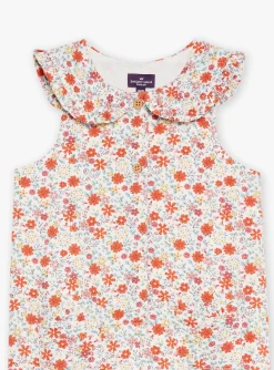 Sergent Major Ensemble, Combinaison & Salopette-Salopette vanille en twill &agrave; imprim&eacute; fleuri