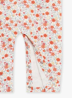 Sergent Major Ensemble, Combinaison & Salopette-Salopette vanille en twill &agrave; imprim&eacute; fleuri