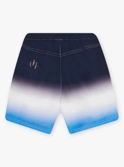 Sergent Major Maillot De Bain & Tenue De Plage-Short de bain bleu d&eacute;grad&eacute; &agrave; rayures rouge enfant gar&ccedil;on