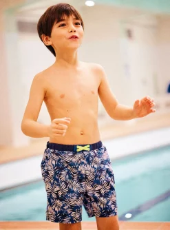 Sergent Major Maillot De Bain & Tenue De Plage-Short de bain bleu imprim&eacute; feuilles enfant gar&ccedil;on