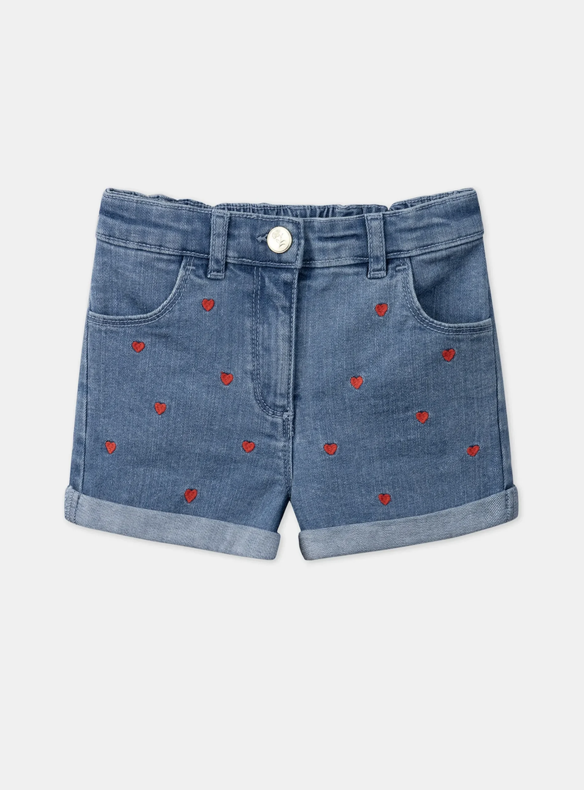 Sergent Major Jupe & Short-Short en jean coeurs