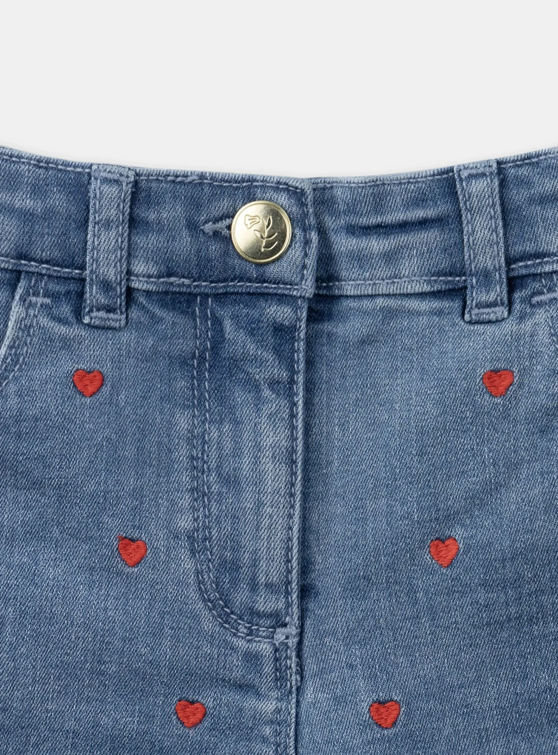 Sergent Major Jupe & Short-Short en jean coeurs