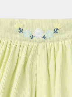 Sergent Major Jupe & Short-Short Jaune &agrave; Broderies Jaune P&acirc;le