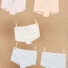 Sergent Major Sous-vêtement, Chaussette & Collant-5 shortys ciel, &eacute;cru, rose et orange &agrave; imprim&eacute; curs et fleuris et motifs f&eacute;es danseuses