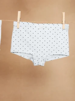 Sergent Major Sous-vêtement, Chaussette & Collant-5 shortys ciel, &eacute;cru, rose et orange &agrave; imprim&eacute; curs et fleuris et motifs f&eacute;es danseuses