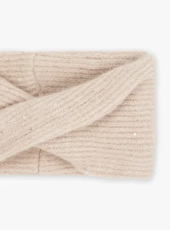 Sergent Major Bonnet, Echarpe & Gant-Snood beige en tricot