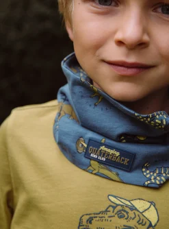 Sergent Major Chapeau & Tour De Cou-Snood bleu ardoise à imprimé dinosaures