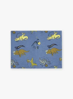 Sergent Major Chapeau & Tour De Cou-Snood bleu ardoise &agrave; imprim&eacute; dinosaures