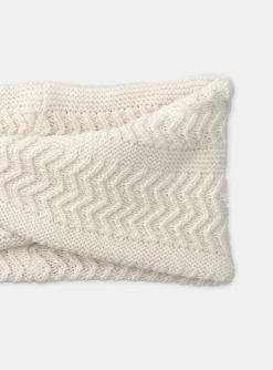 Sergent Major Bonnet, Echarpe & Gant-Snood croisé écru