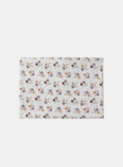 Sergent Major Bonnet, Echarpe & Gant-Snood écru imprimé fleur