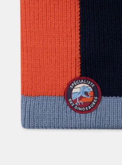 Sergent Major Bonnet, Echarpe, & Gant-Snood maille côtelé tricolore