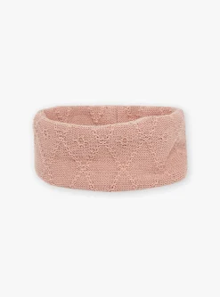 Sergent Major Bonnet, Echarpe & Gants-Snood rose en tricot