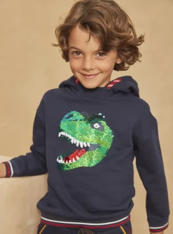 Sergent Major Tenues De Sport | Pull, Gilet & Sweat-Sweat &agrave; capuche bleu marine &agrave; manches longues
