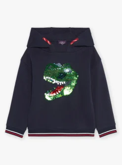 Sergent Major Tenues De Sport | Pull, Gilet & Sweat-Sweat &agrave; capuche bleu marine &agrave; manches longues