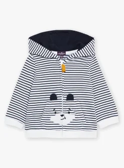 Sergent Major Ensemble Jogging-Sweat &agrave; capuche &eacute;cru &agrave; imprim&eacute; &agrave; rayures