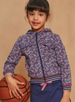 Sergent Major Tenues De Sport-Sweat &agrave; capuche violet &agrave; imprim&eacute; fleuri