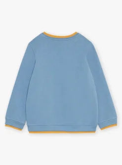 Sergent Major Pull, Gilet & Sweat-Sweat bleu en molleton gratt&eacute;