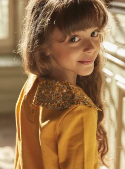 Sergent Major Pull, Gilet & Cardigan-Sweat ocre en molleton gratt&eacute;