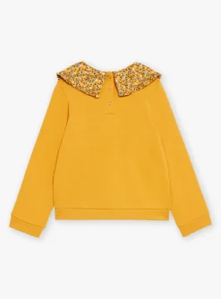 Sergent Major Pull, Gilet & Cardigan-Sweat ocre en molleton gratt&eacute;