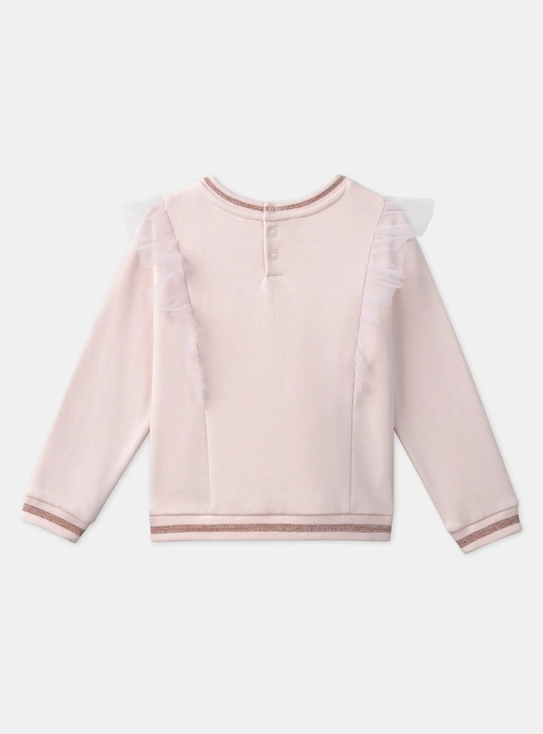 Sergent Major Pull, Gilet & Cardigan-Sweat rose à volants