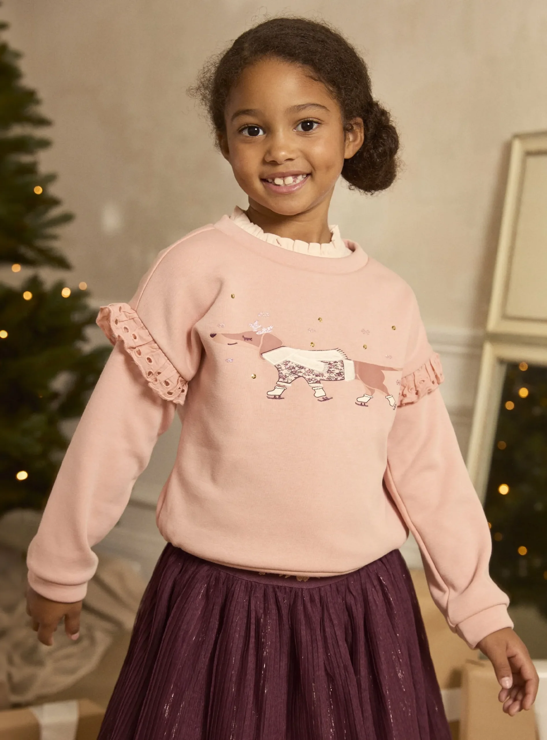 Sergent Major Blouse & T-shirt-Sweat rose doublé polaire