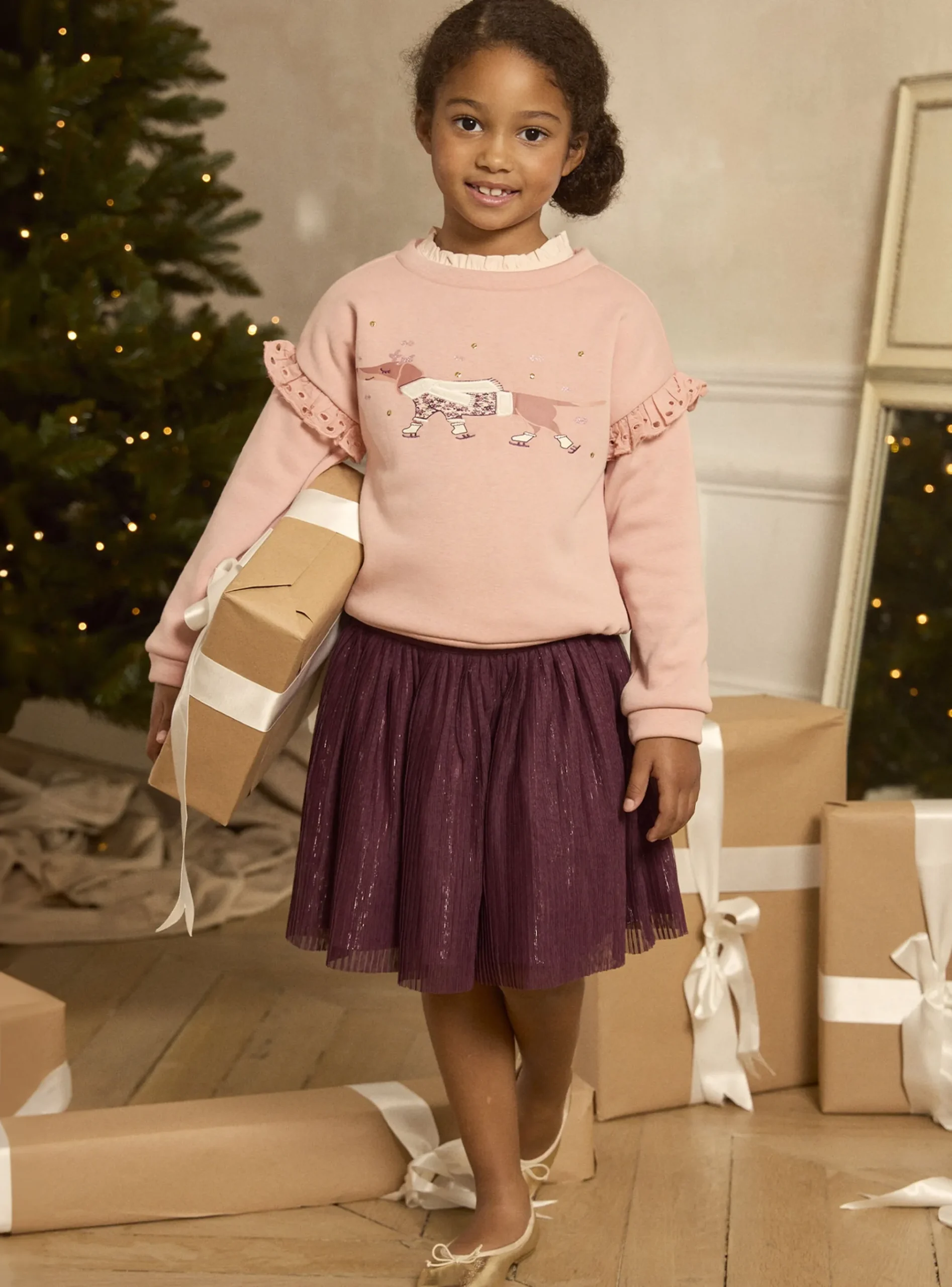 Sergent Major Blouse & T-shirt-Sweat rose doublé polaire