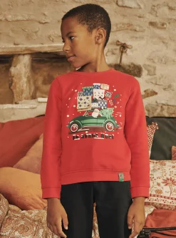 Sergent Major Pull, Gilet & Sweat-Sweat rouge à motif Noël
