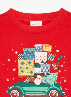 Sergent Major Pull, Gilet & Sweat-Sweat rouge &agrave; motif No&euml;l