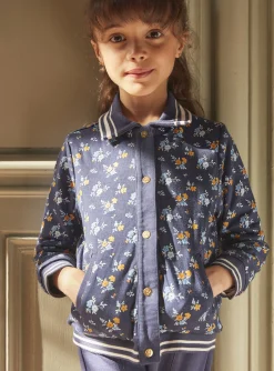 Sergent Major Pull, Gilet & Cardigan-Teddy bleu marine &agrave; imprim&eacute; fleuri
