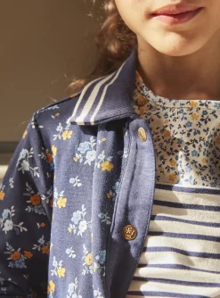 Sergent Major Pull, Gilet & Cardigan-Teddy bleu marine &agrave; imprim&eacute; fleuri