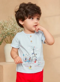 Sergent Major Chemise, T-shirt & Polo-Tee Shirt Bleu ciel