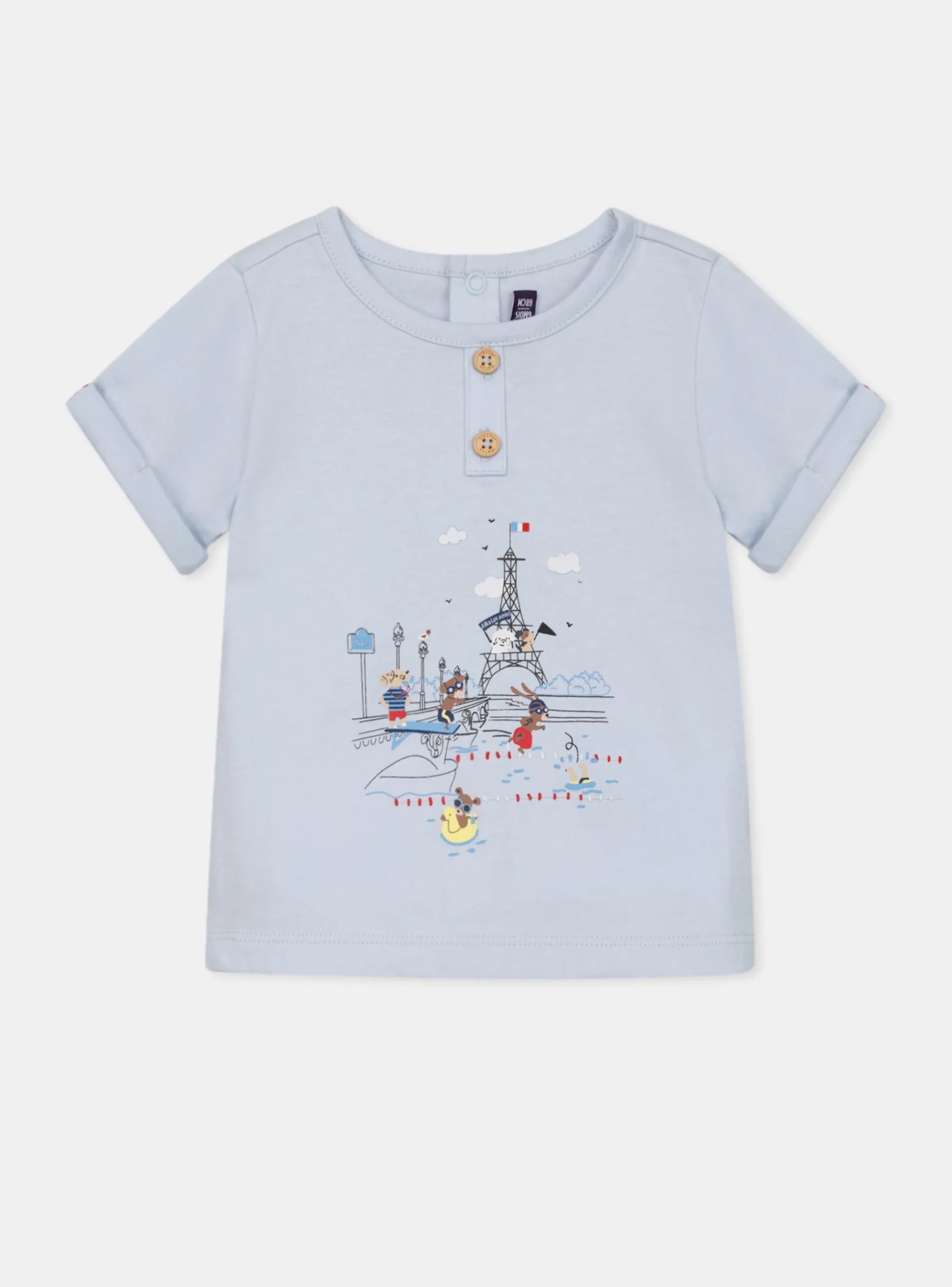 Sergent Major Chemise, T-shirt & Polo-Tee Shirt Bleu ciel