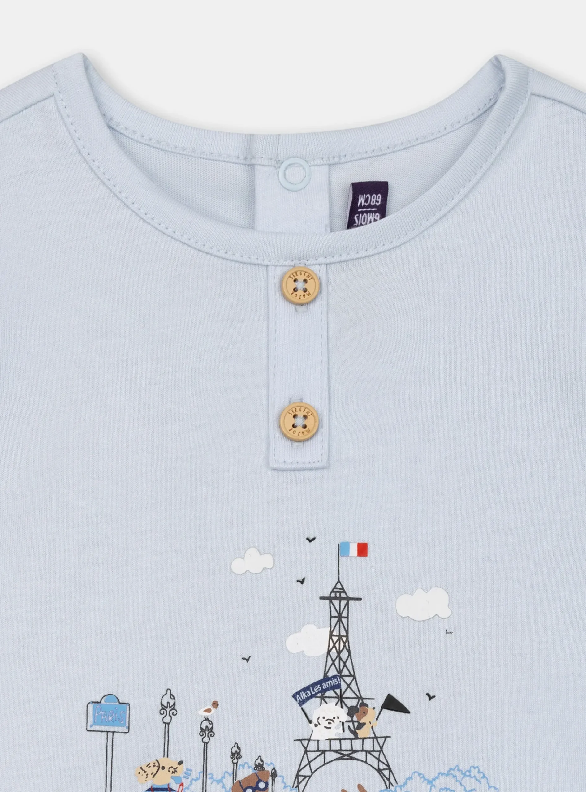 Sergent Major Chemise, T-shirt & Polo-Tee Shirt Bleu ciel