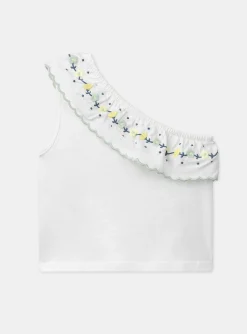 Sergent Major Blouse & T-shirt-Top Écru à Encolure Volantée Ivoire