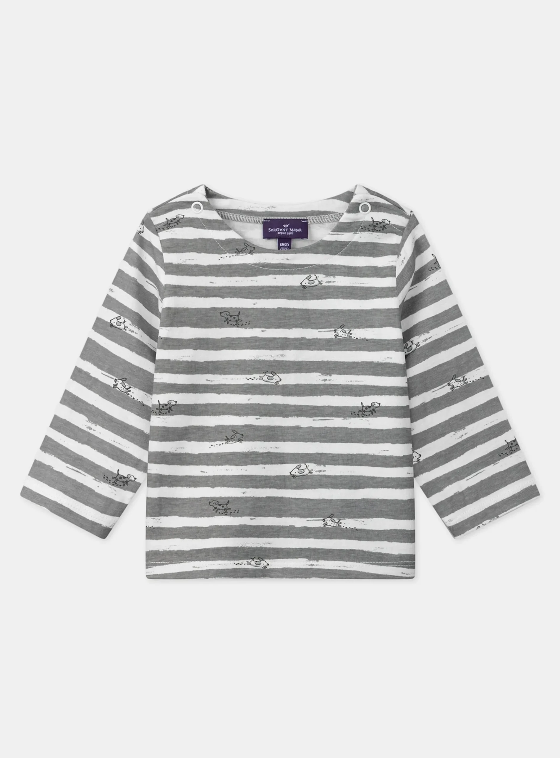 Sergent Major Chemise, T-shirt & Polo-Tshirt à manches longues rayé